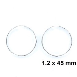 Silver Earring Hoop Thread 1.2 X 45 Mm