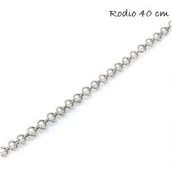 Rhodium Plated Silver Rolo...