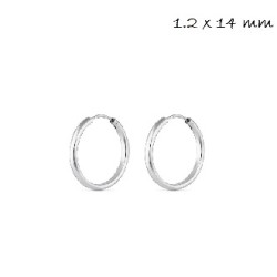 Silver Earring Hoop Thread 1.2 X 14 Mm