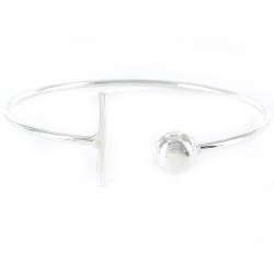 2mm Silver Open Bangle With...