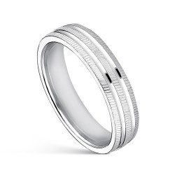 Amore Confort Wedding Ring In Rhodium Plated Silver Five...
