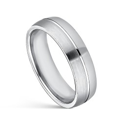 Amore Confort Wedding Ring In Rhodium Plated Silver Two...