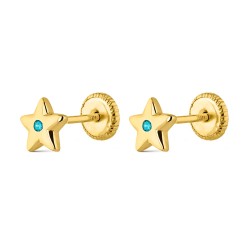 Star plated silver baby earring with screw closure
