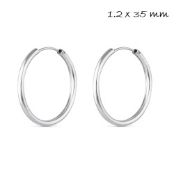 Silver Earring Hoop Thread 1.2 X 35 Mm