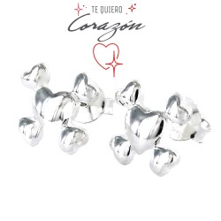 Silver Earring Aspa Of Hearts Of 8 Mm With Pressure Closure
