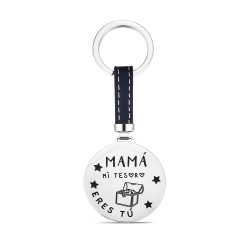 Happy stainless steel keychain Mom my treasure is you