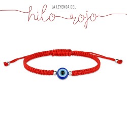 Knotted red thread bracelet with 8 mm Turkish eye