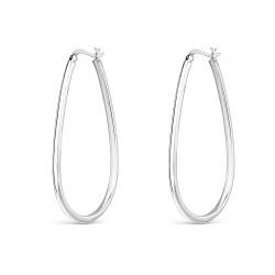 60 mm oval hoop silver earring