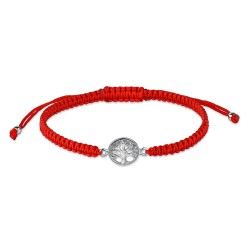 Knotted red thread bracelet with tree of life 10 mm
