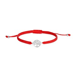 Knotted red thread bracelet with tree of life 10 mm