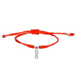 Bracelet cordon rouge noué avec pendentif infini 12mm